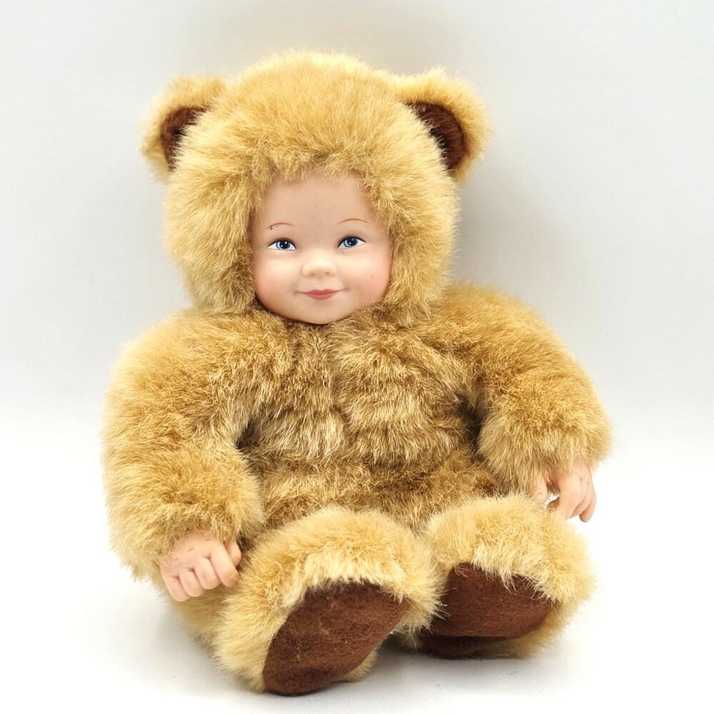 VINTAGE ANNE GEDDES 8" BEAN BAG TEDDY BEAR BABY DOLL PLUSH STUFFED ANIMAL 1997